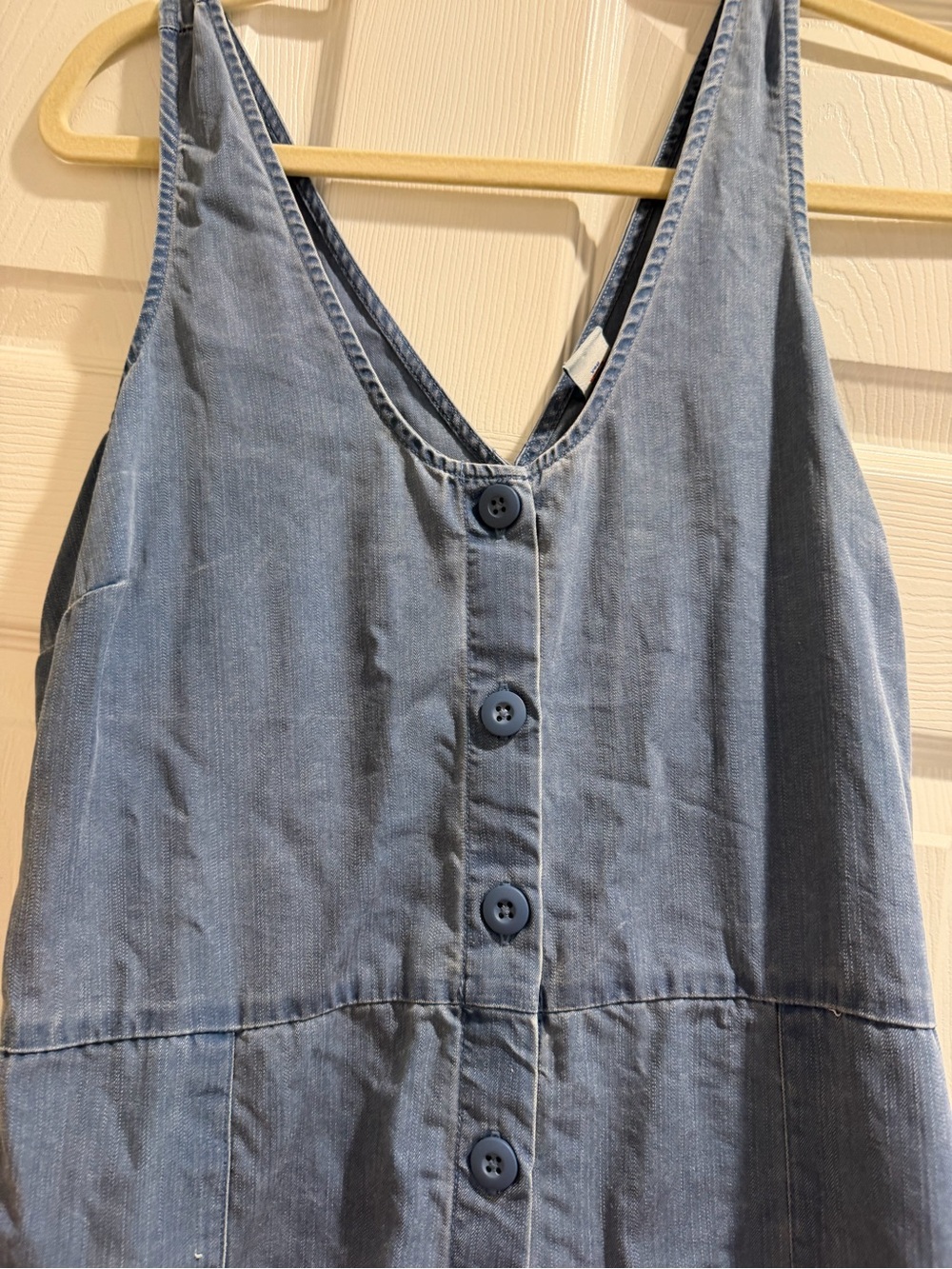 Sleeveless Wide-Leg Blue bohemian Denim Jumpsuit with Tie Waist - Picture 10 of 14